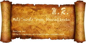 Mészáros Rozalinda névjegykártya